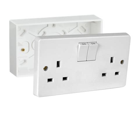 surface mounted 2 gang socket